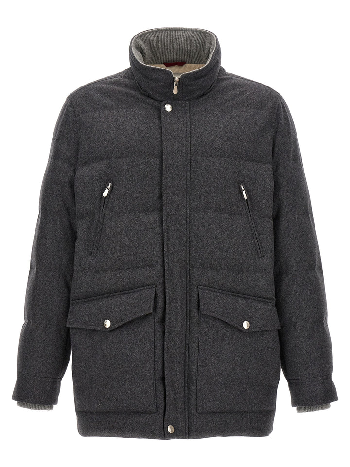 Long Hooded Down Jacket Giacche Grigio