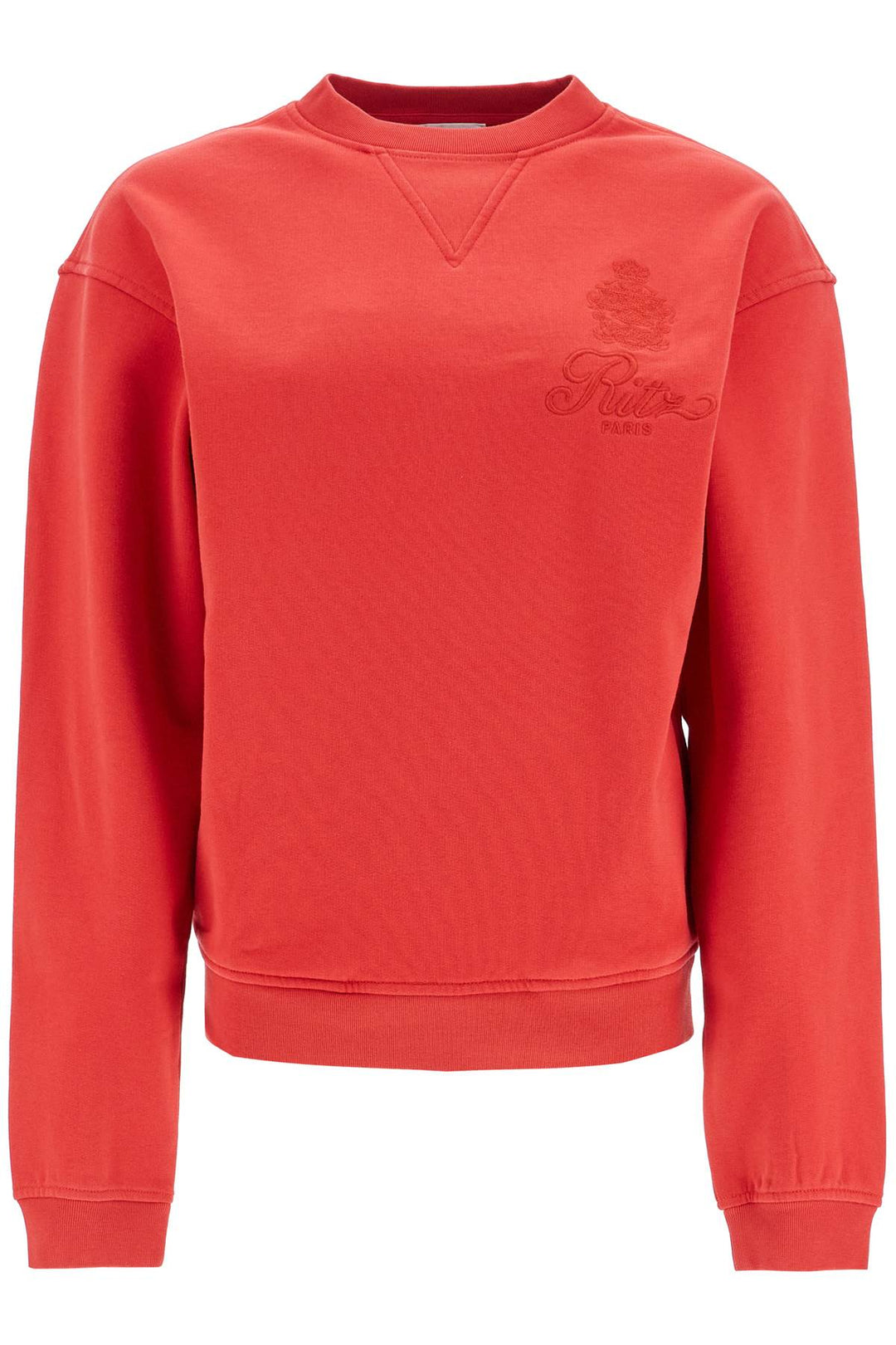 Maglione In Cotone Rosso Con Ricamo Logo