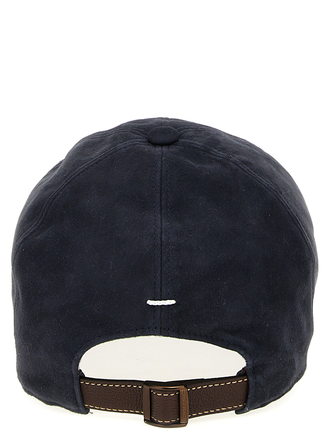 Suede Cap With Logo Embroidery Cappelli Blu