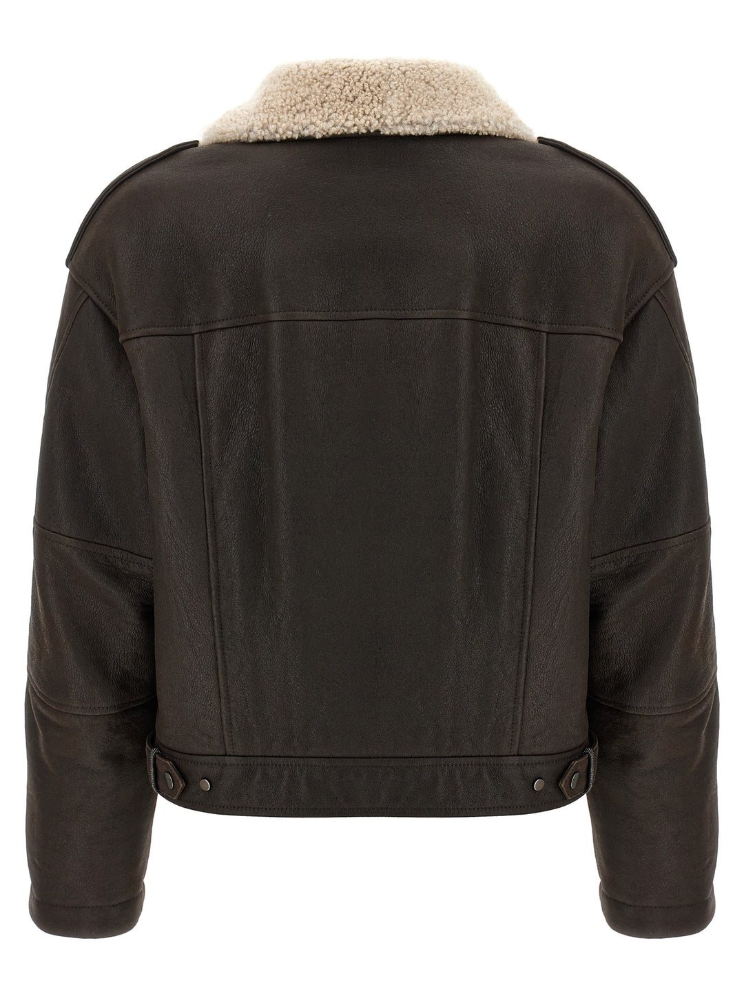 Shearling Leather Jacket Pellicce Marrone