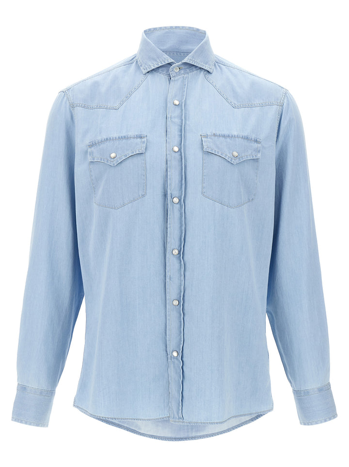 Denim Shirt Camicie Celeste