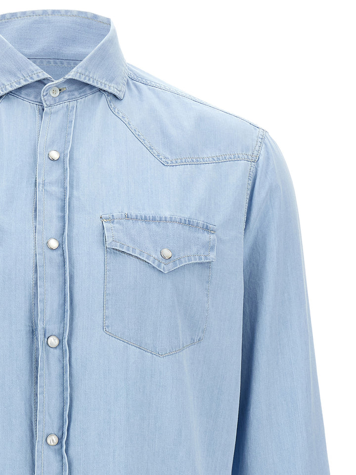 Denim Shirt Camicie Celeste