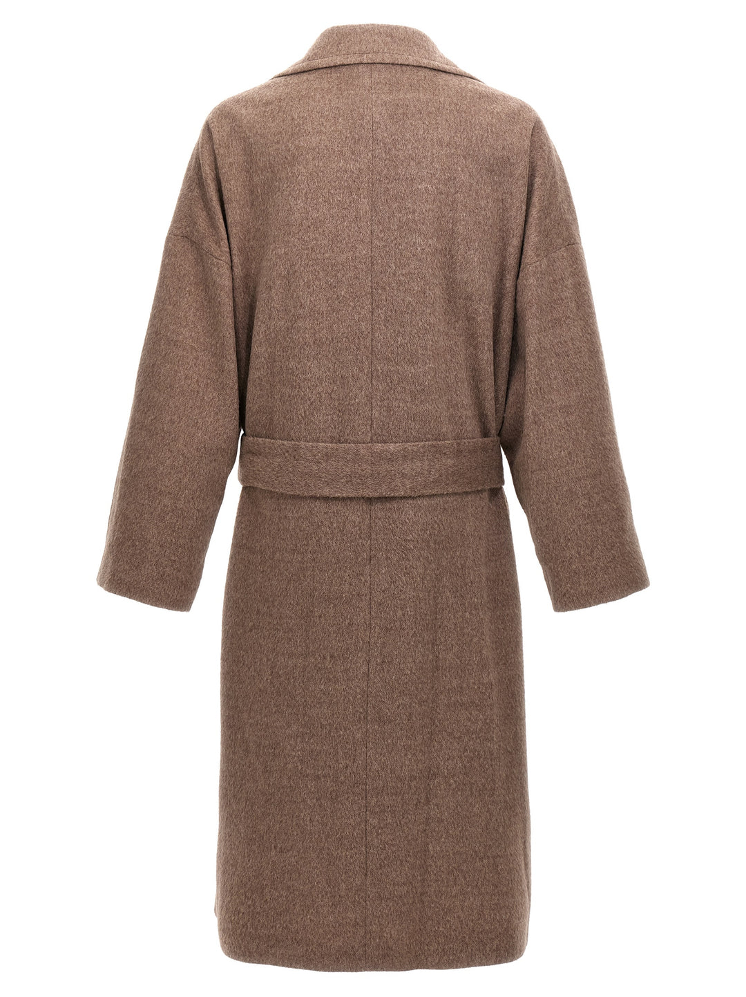 Single-Breasted Wool Coat Trench E Impermeabili Beige