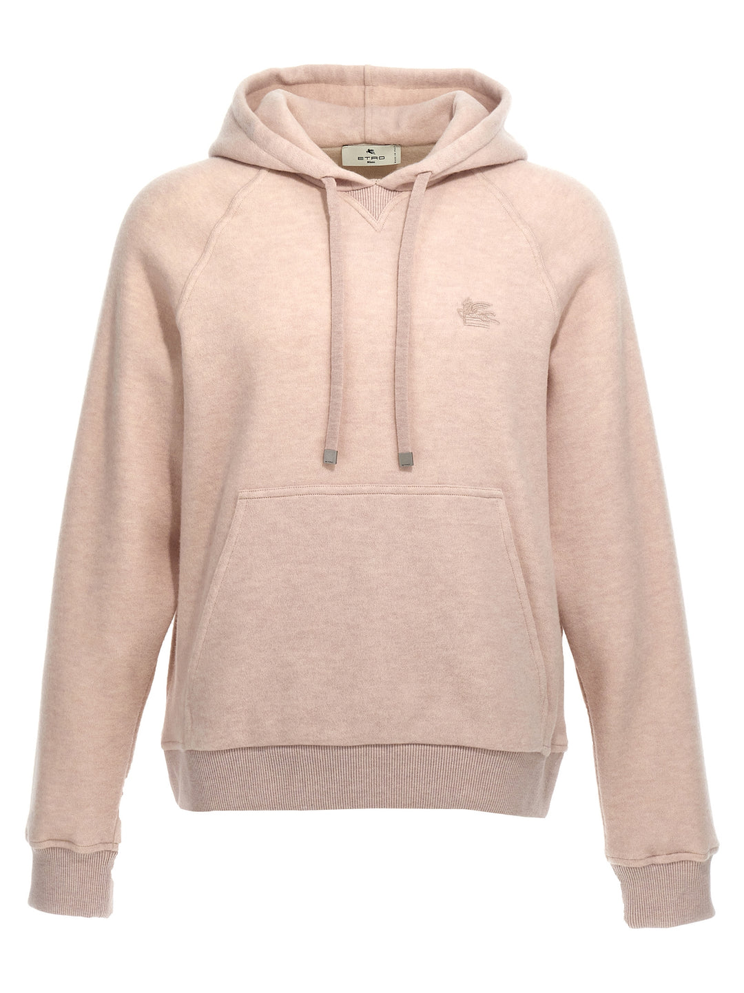 Logo Embroidery Wool Hoodie Felpe Beige