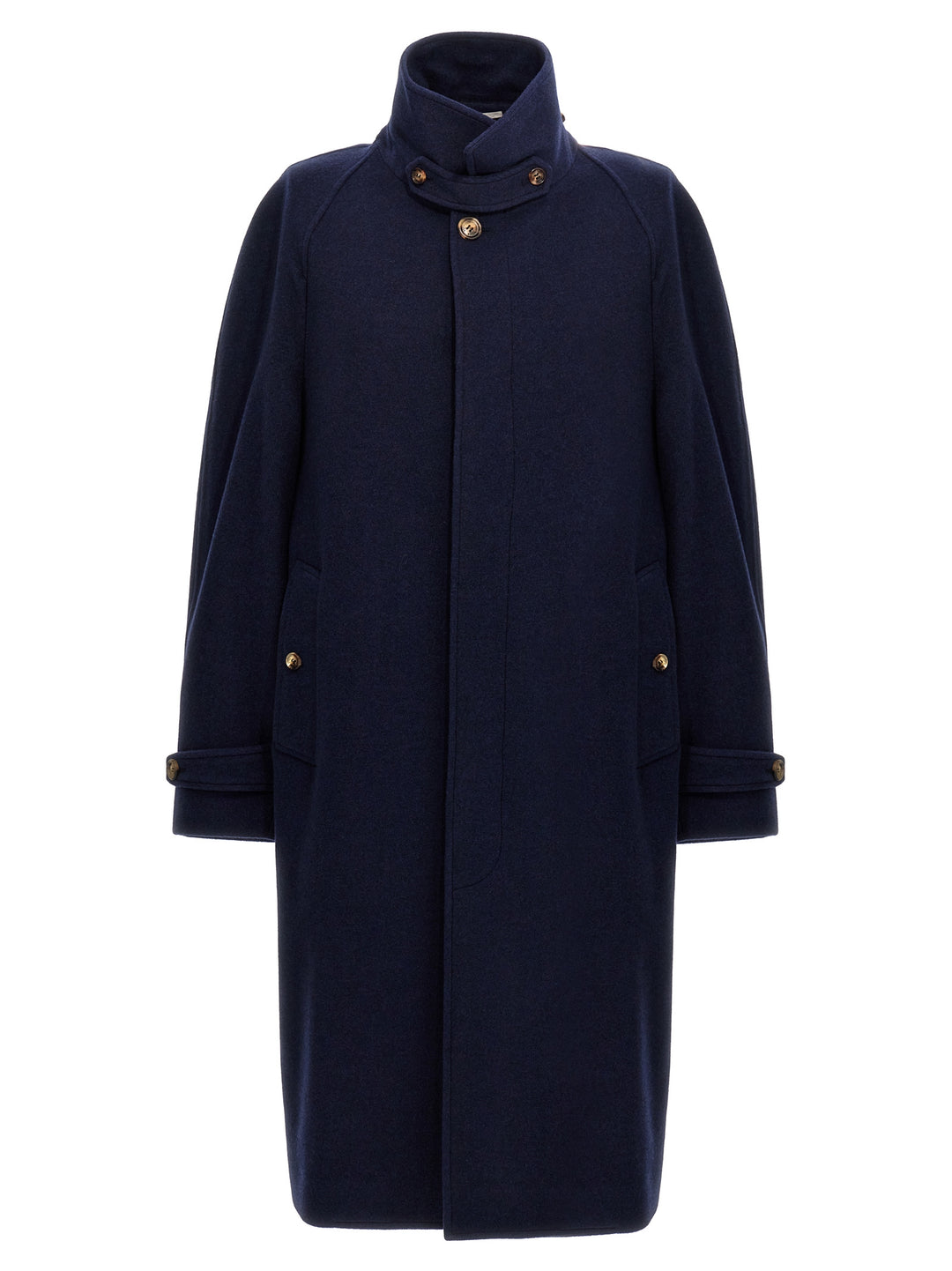 Single-Breasted Cashmere Coat Trench E Impermeabili Blu