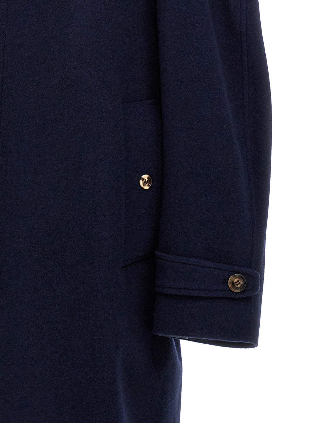 Single-Breasted Cashmere Coat Trench E Impermeabili Blu