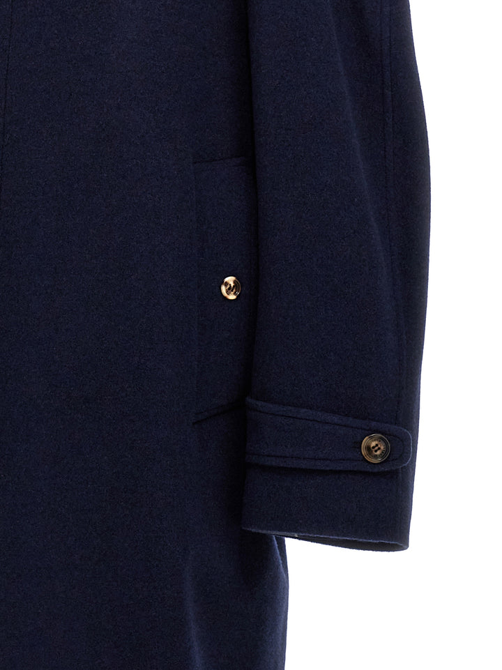 Single-Breasted Cashmere Coat Trench E Impermeabili Blu