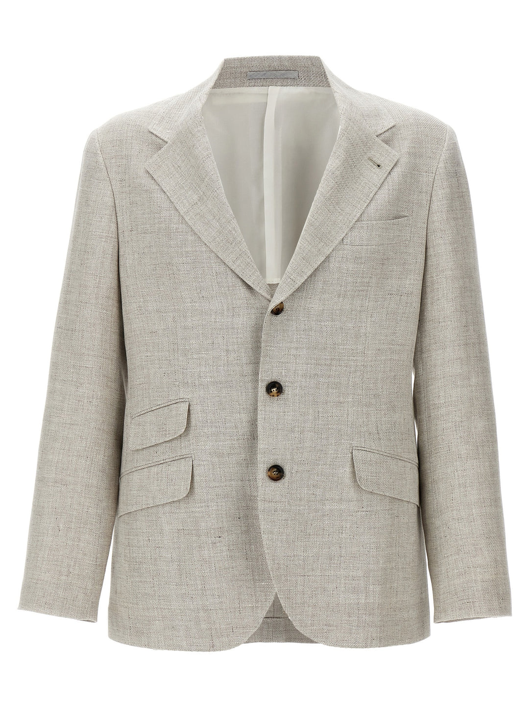 Single-Breasted Blazer Beige