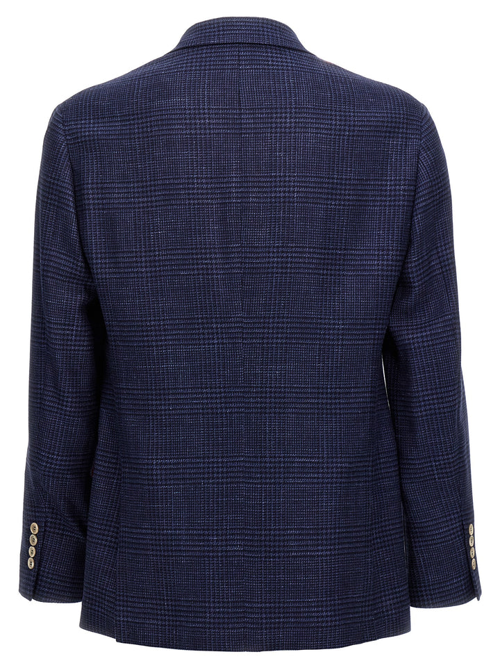 Check Single-Breasted Blazer Blu