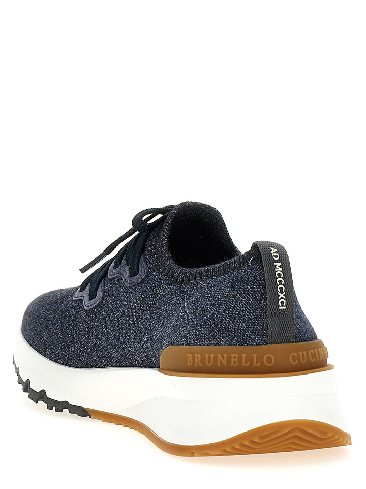 Knitted Sneakers Blu