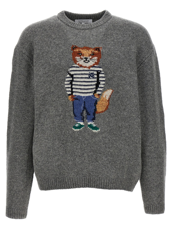 Fox Intarsia Maglioni Grigio