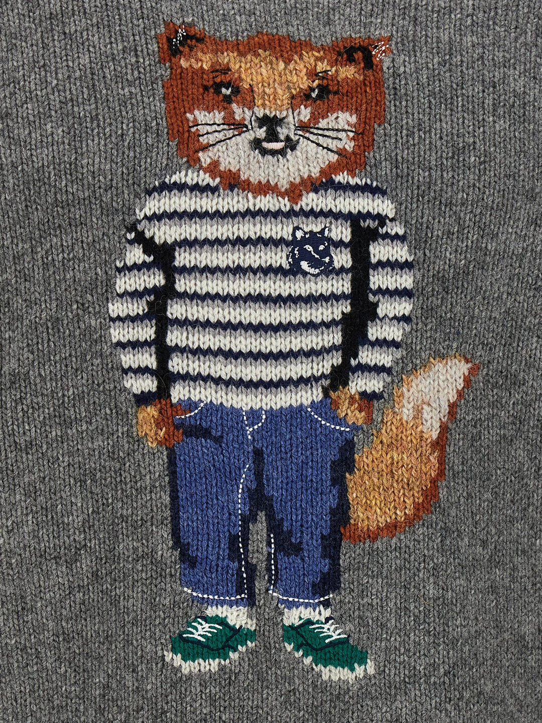 Fox Intarsia Maglioni Grigio