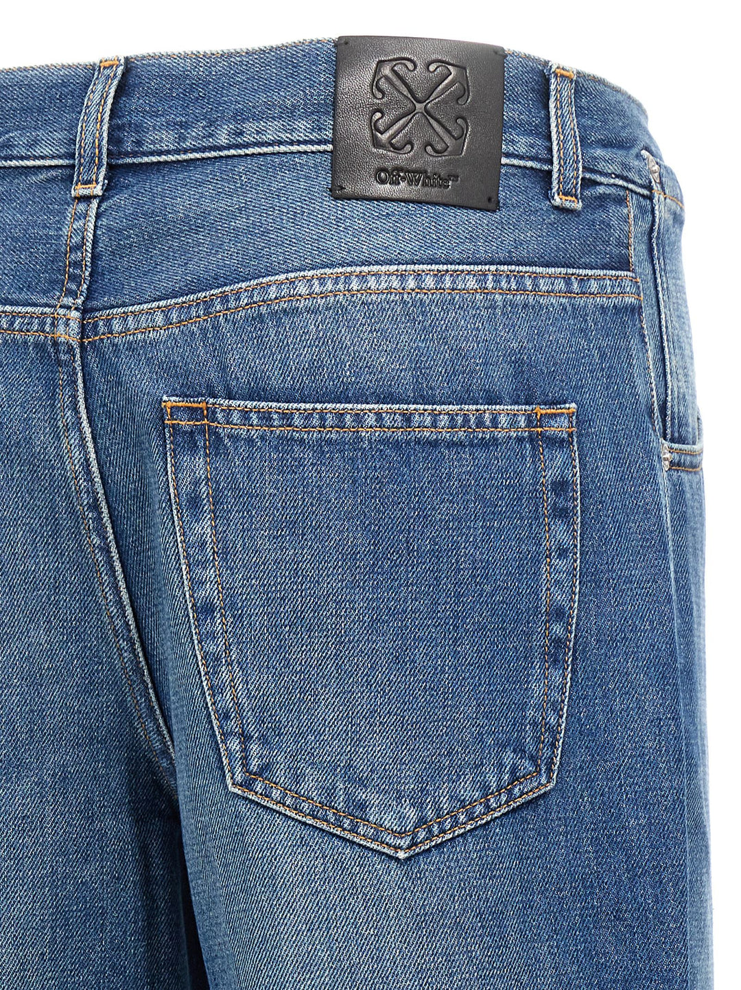 Logo Embroidery Jeans Blu