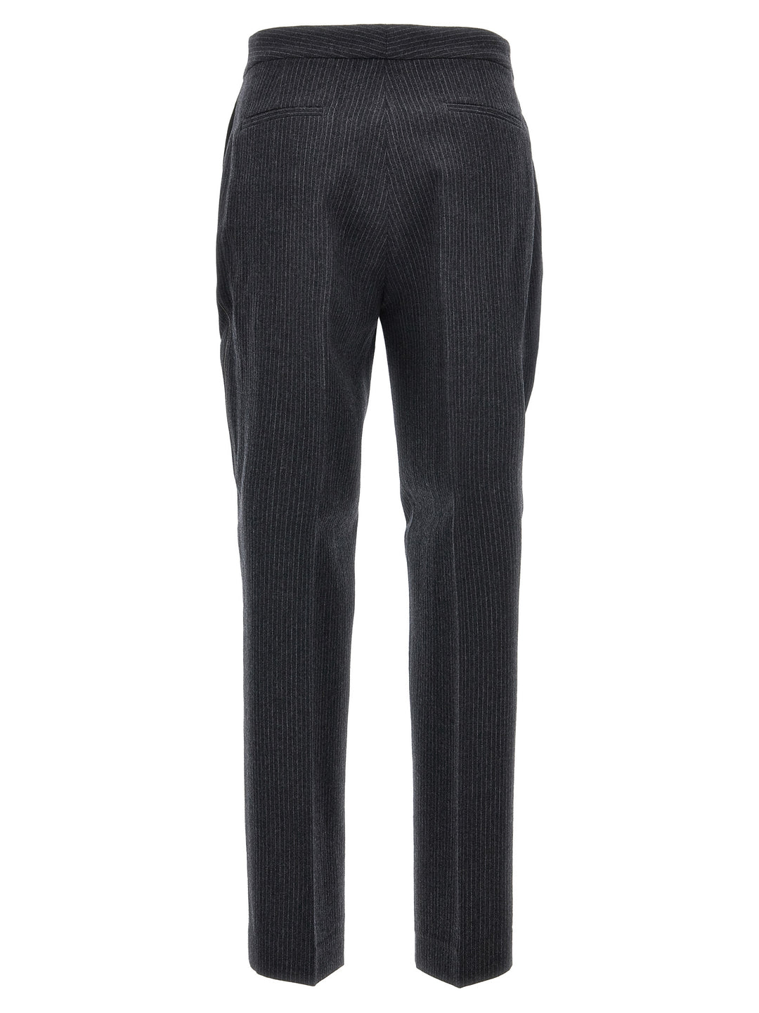 Pinstriped  With Rhinestone Detail Pantaloni Grigio