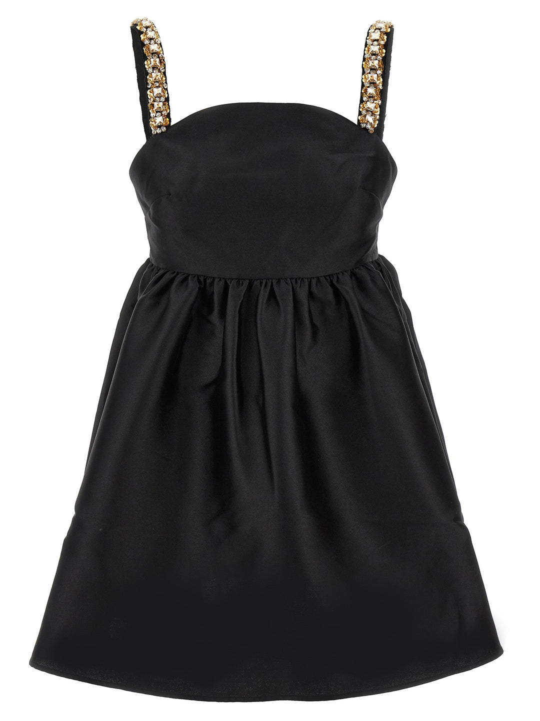 Black Taffeta Embellished Mini Abiti Nero