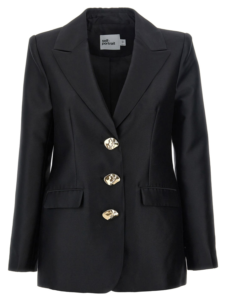 Black Taffeta Blazer And Suits Nero