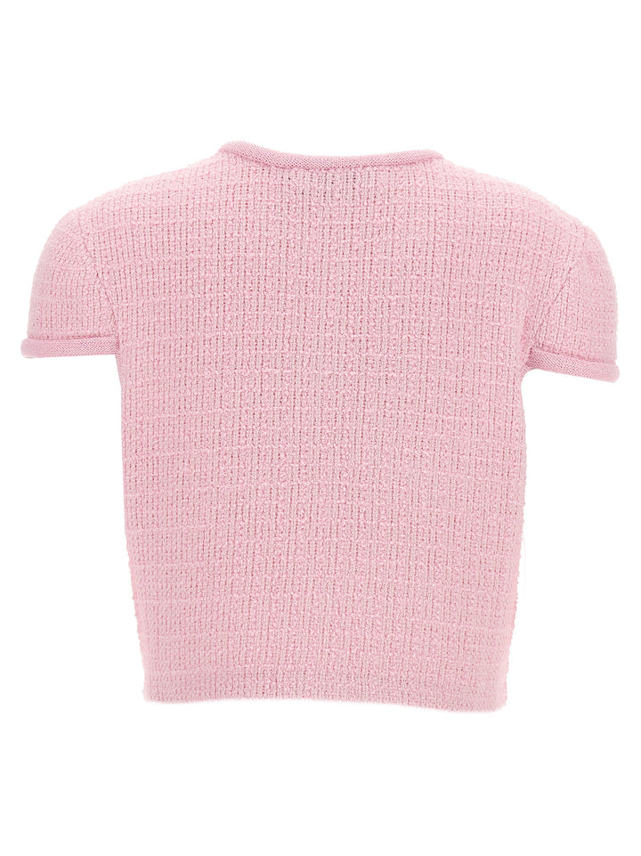 Pink Jewel Button Knit Top Rosa