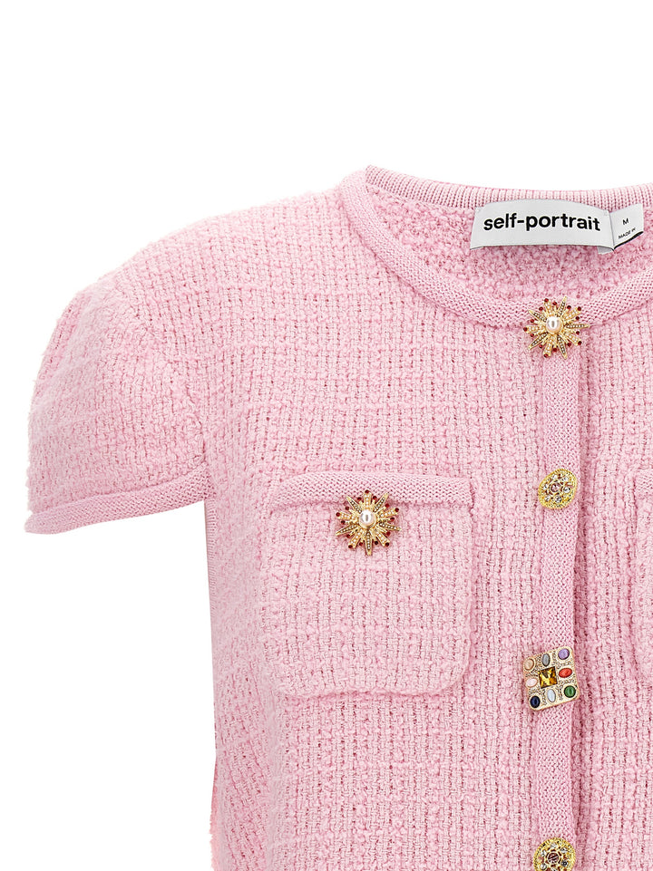 Pink Jewel Button Knit Top Rosa