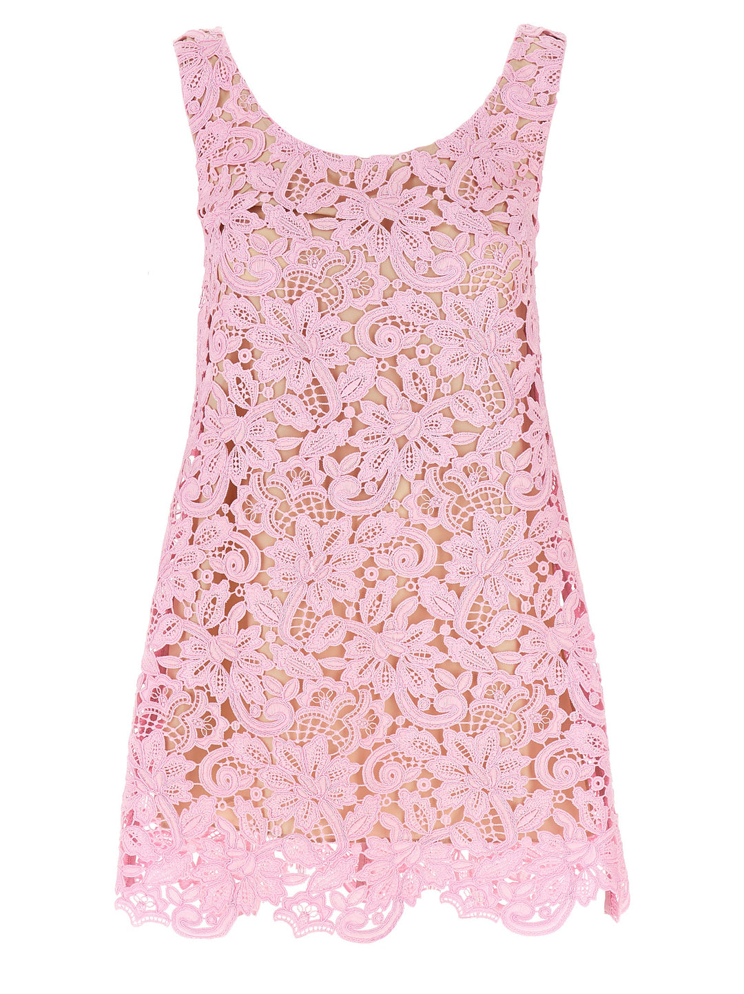 Pink Floral Lace Mini Abiti Rosa