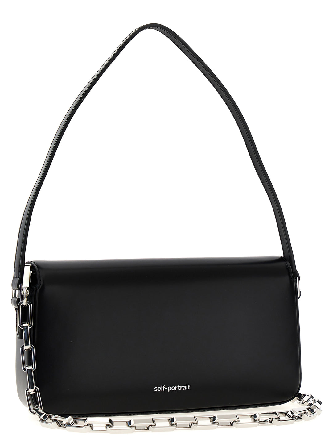 Black Leather Baguette Borse A Mano Nero