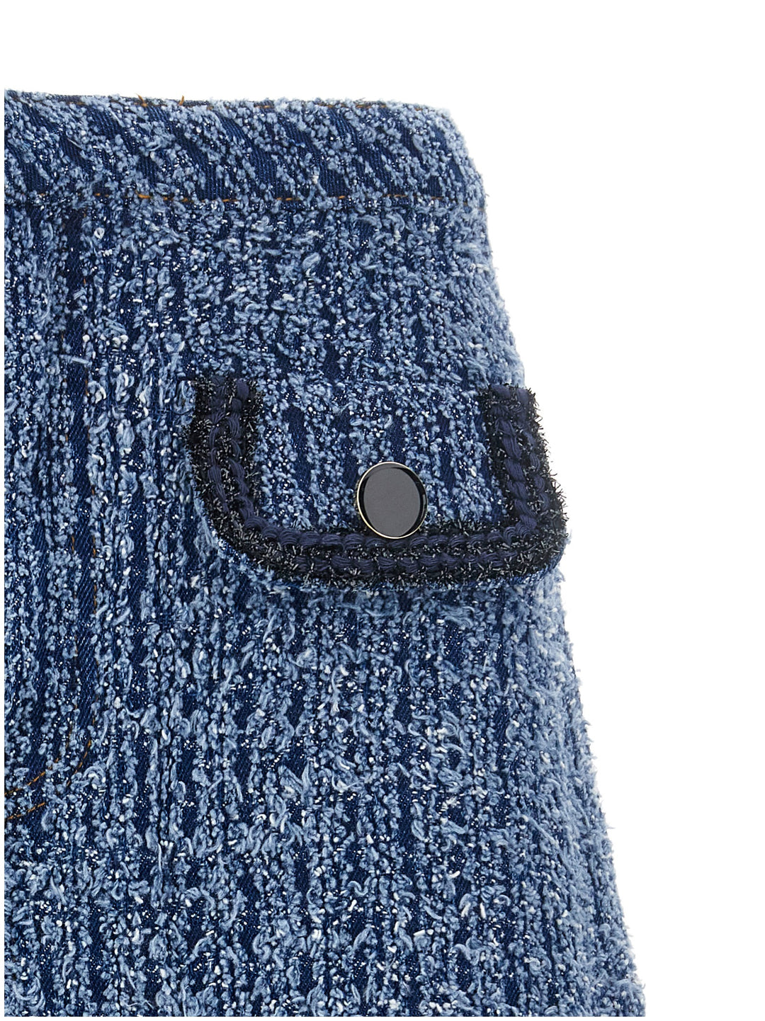 Textured Denim Mini Gonne Blu