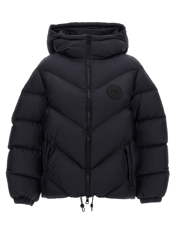 Logo Embroidery Short Down Jacket Giacche Nero