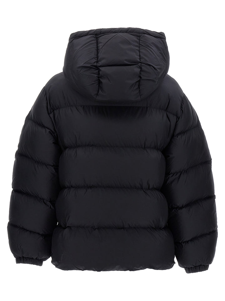 Logo Embroidery Short Down Jacket Giacche Nero