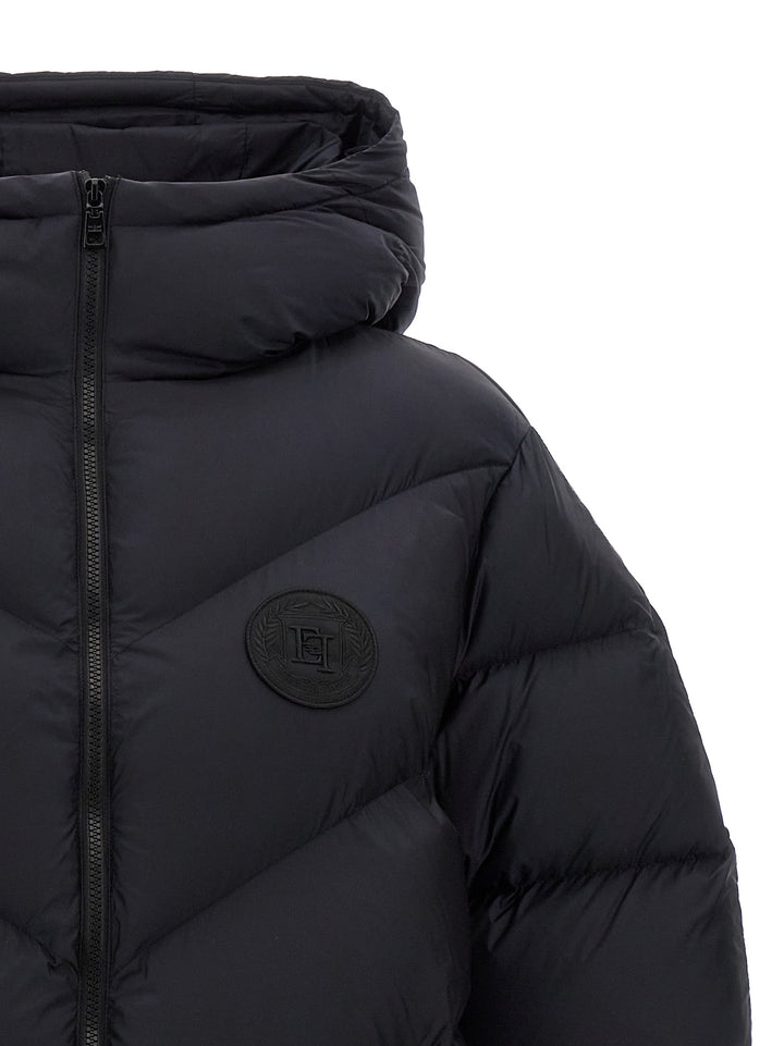 Logo Embroidery Short Down Jacket Giacche Nero