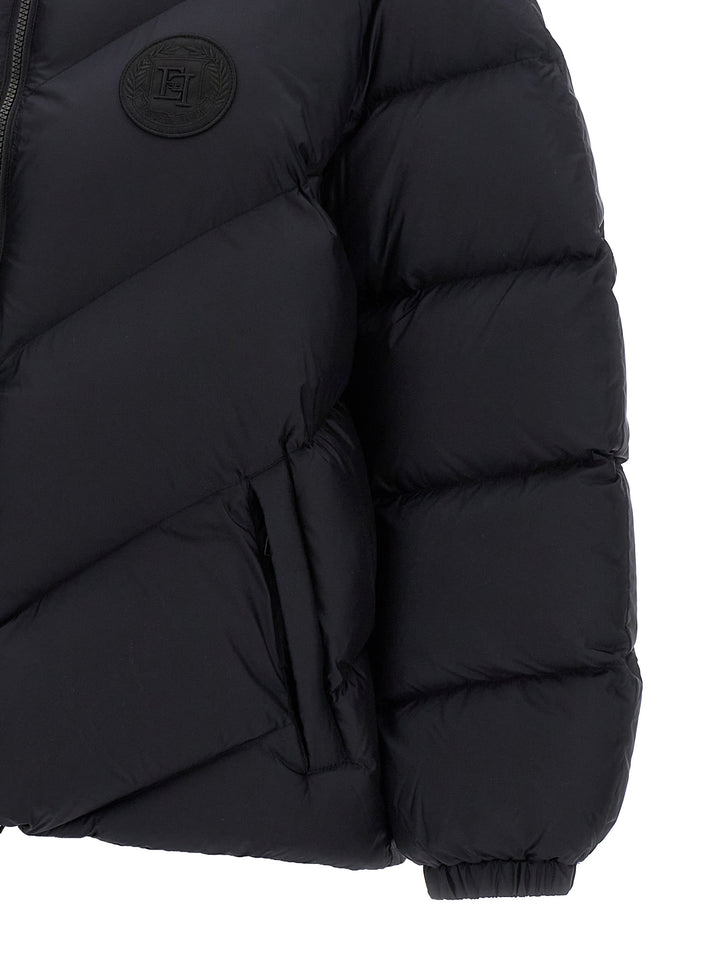 Logo Embroidery Short Down Jacket Giacche Nero