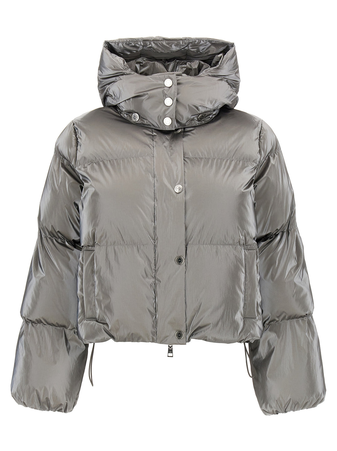 Metallic Cropped Down Jacket Giacche Silver