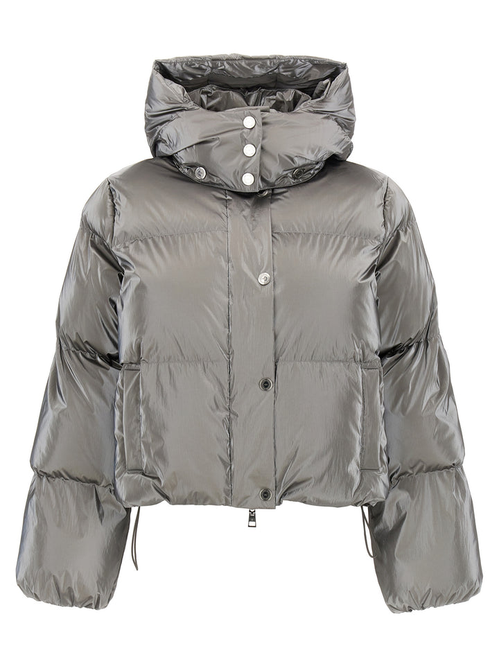 Metallic Cropped Down Jacket Giacche Silver