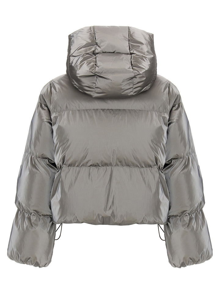 Metallic Cropped Down Jacket Giacche Silver