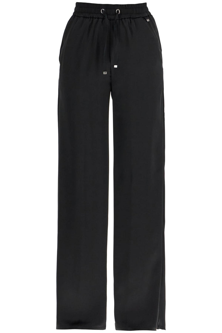 Pantalone Donna Ampio Vita Alta Satin Nero