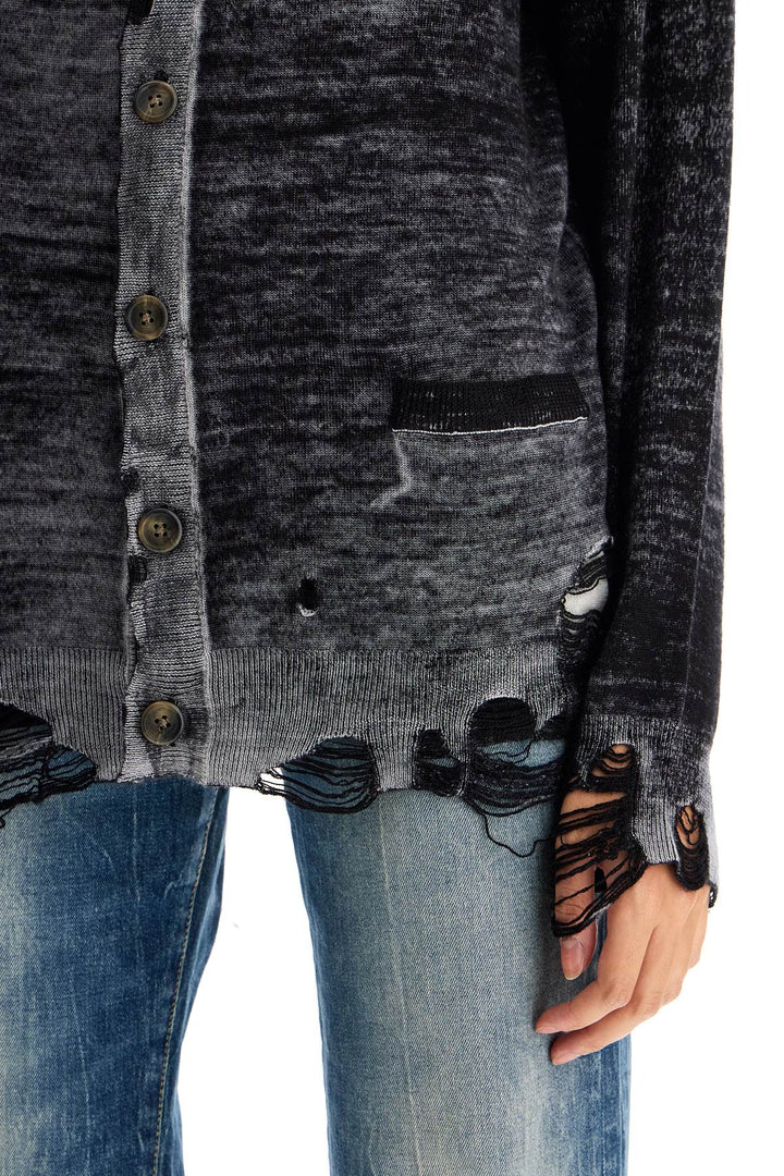 Cardigan Con Dettagli Distressed