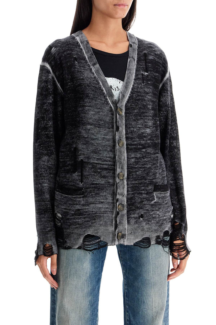 Cardigan Con Dettagli Distressed