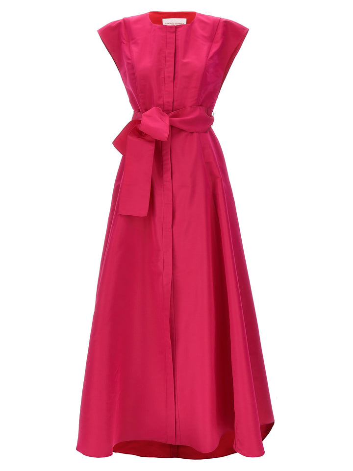 Long Bow Dress Abiti Fucsia