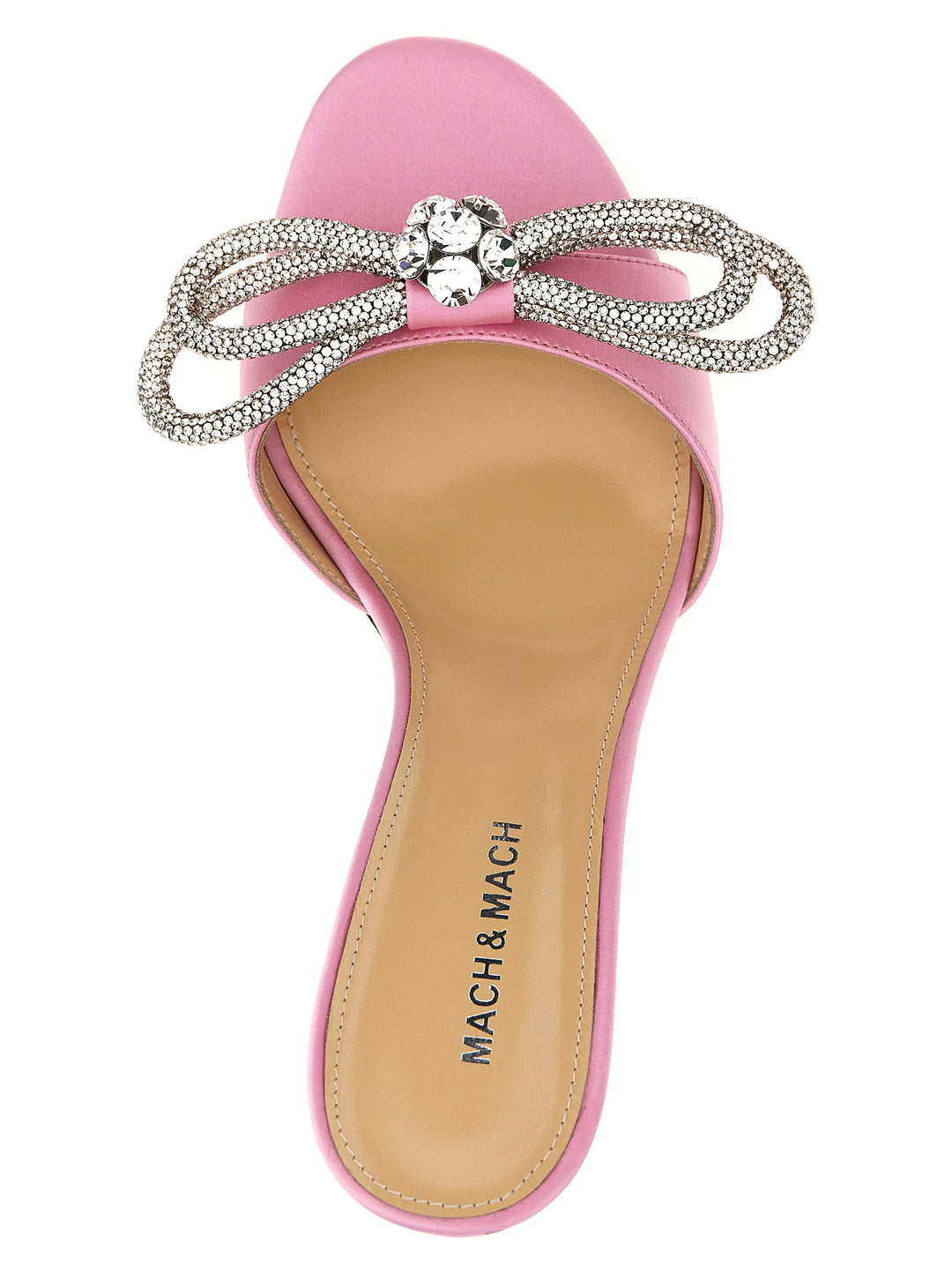 Double Bow Round Toe Barbie Satin Sandali Rosa