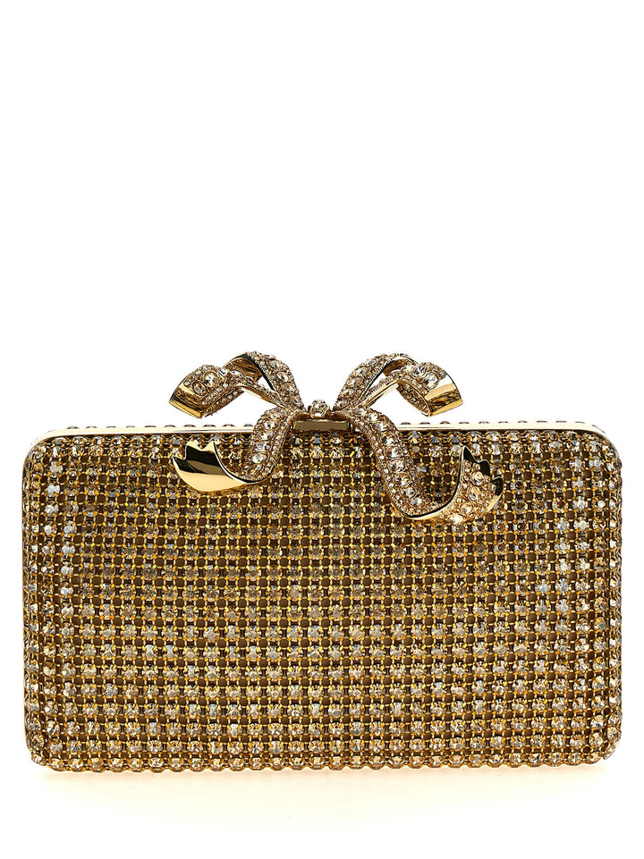 Gold Crystal Box Clutch Oro