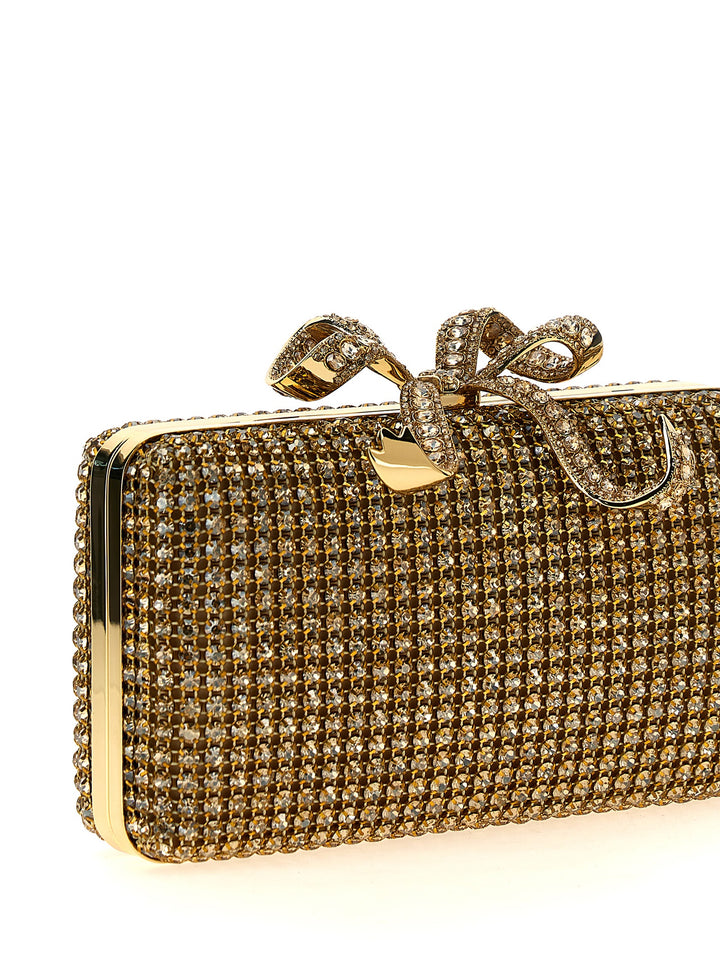 Gold Crystal Box Clutch Oro