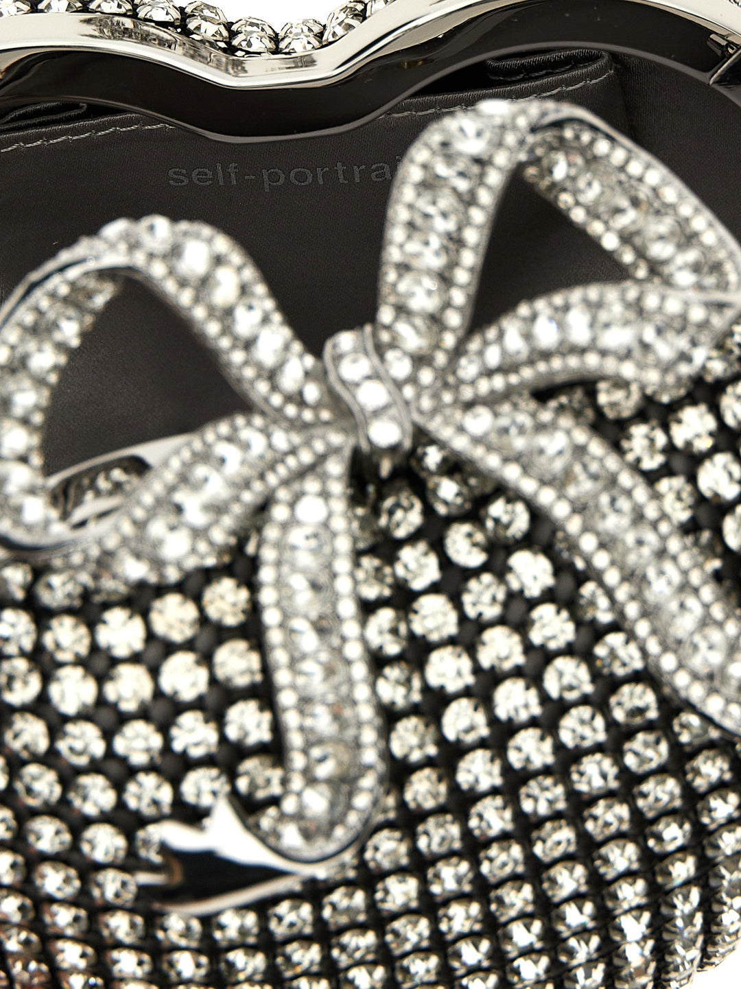 Silver Crystal Heart Clutch Silver