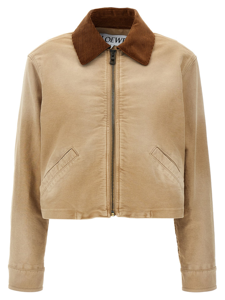 Satin Velvet Collar Jacket Giacche Beige