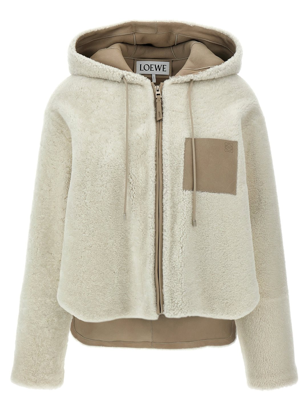 Sheepskin Hooded Jacket Pellicce Bianco