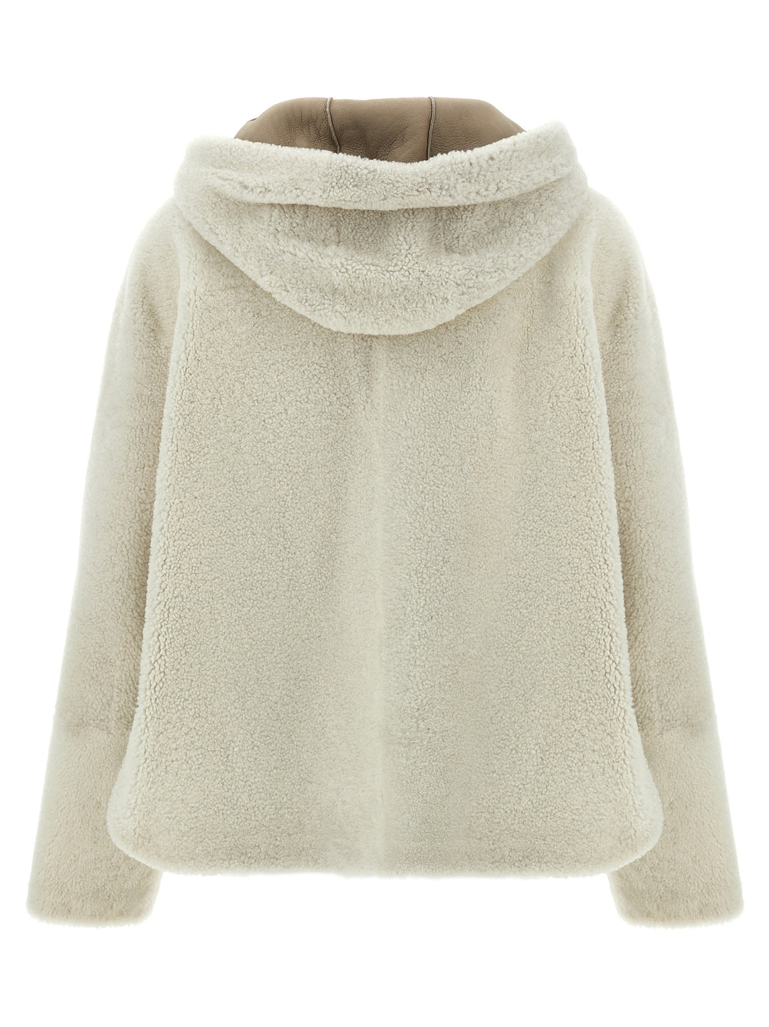 Sheepskin Hooded Jacket Pellicce Bianco