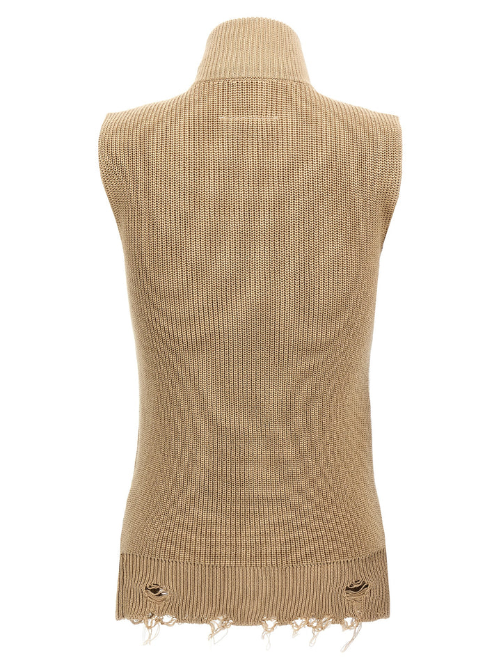 Destroyed Vest Gilet Beige