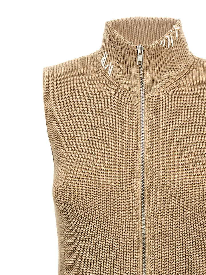 Destroyed Vest Gilet Beige