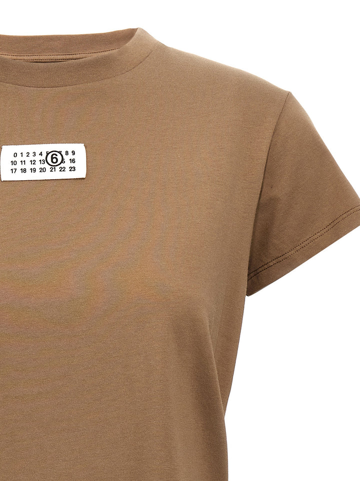 Logo Label T Shirt Marrone