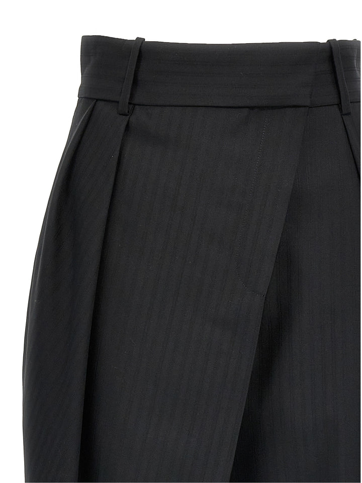 Cropped Wrap Pantaloni Nero