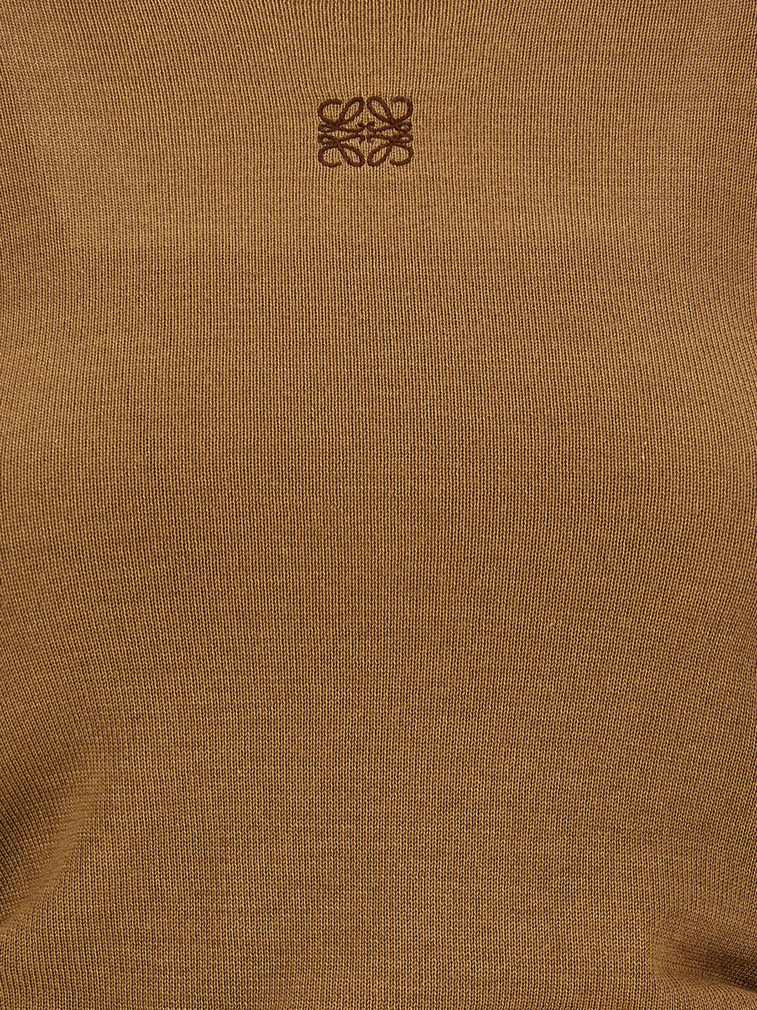 Draped Sweater With Logo Embroidery Maglioni Marrone