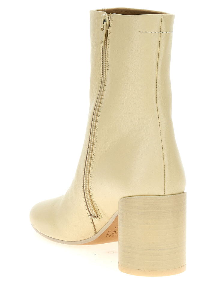 Stitch-Out Leather Ankle Boots Stivali E Stivaletti Bianco