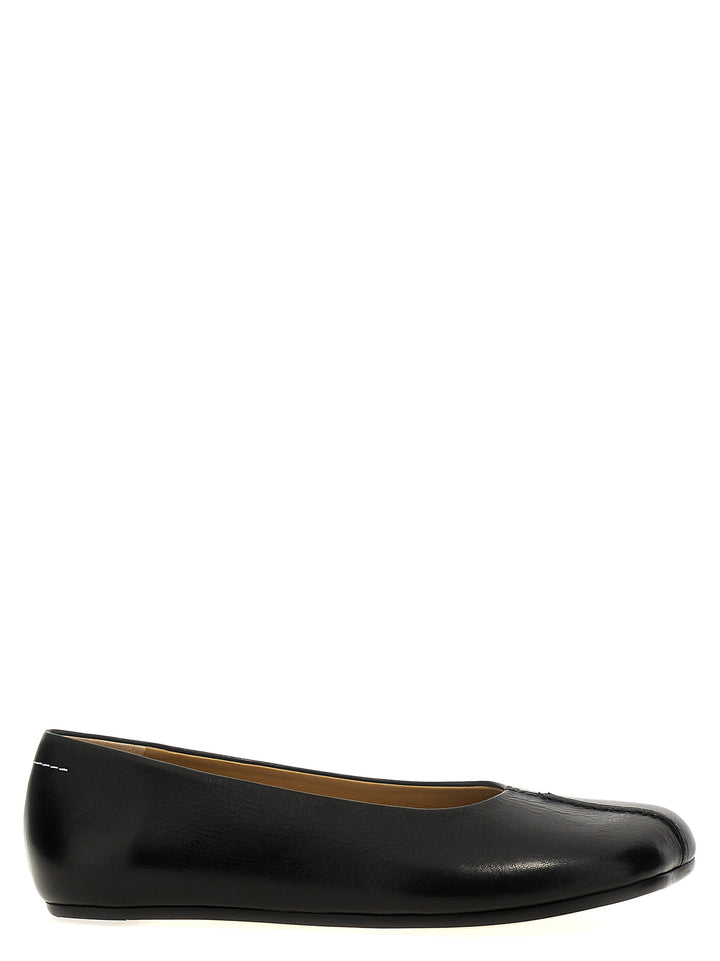 Leather Ballet Flats Flat Shoes Nero